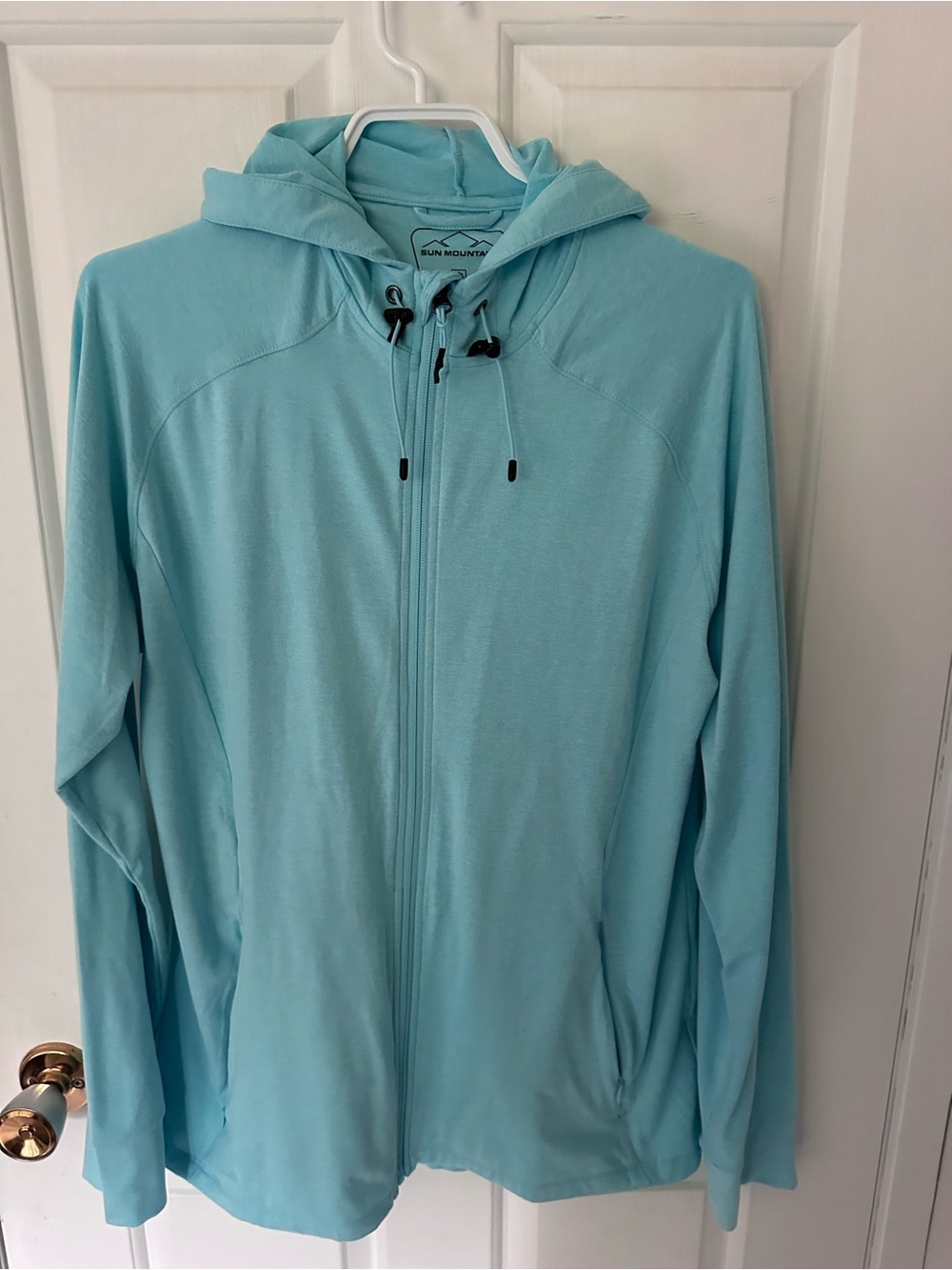 Sun Mountain Women's Light Blue Full-Zip Hoodie Jacket - Picture 1 of 3
